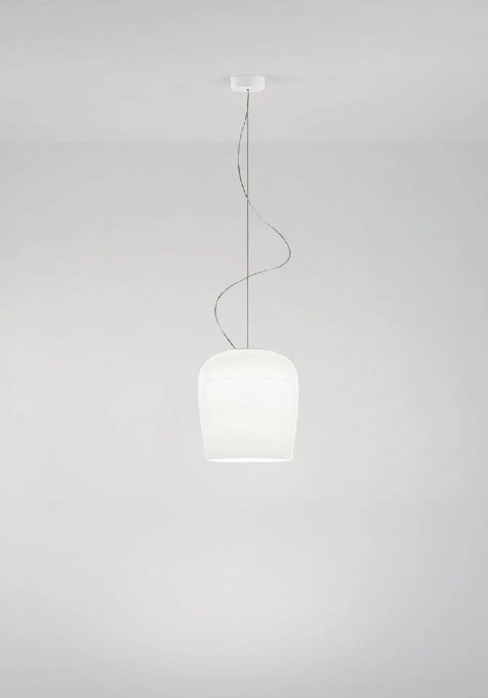 Tiara Colgante Vidrio 1 Luz E27 IP20 Di.36xh.41cm Blanco