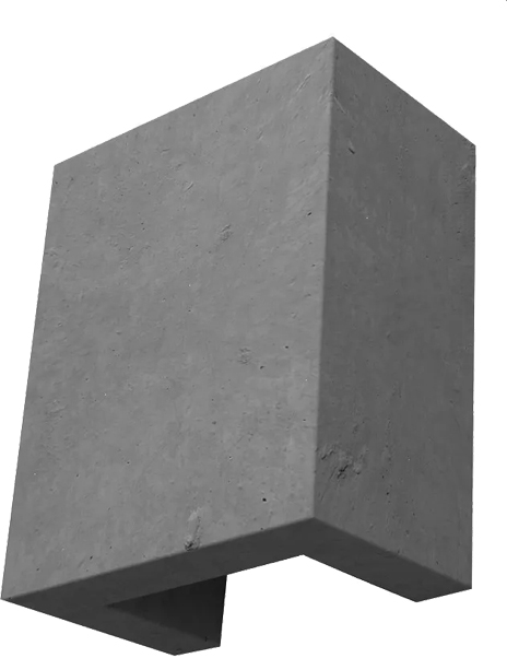 Kaverno Aplique Cemento Bidireccional 2Luces Gu10 Exterior 25x20x12cm