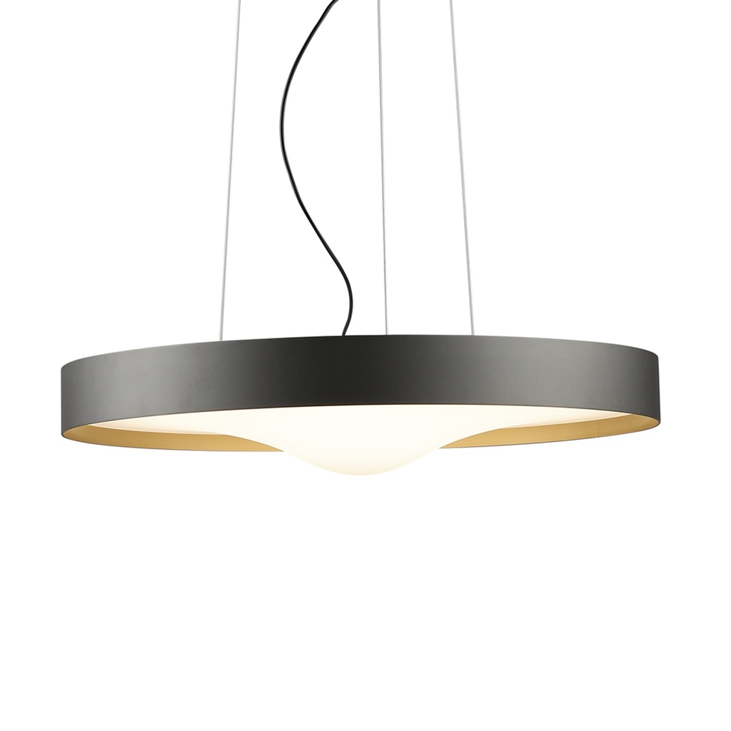 Fuskal S Colgante Circular 50Cm Led 45W 3000k 220v Ip20 Dimerizable Gris Grafito-Oro 