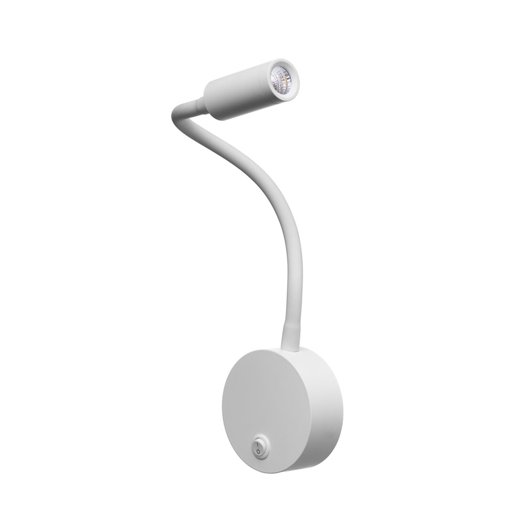 Waller Aplique Cama Flexible C/Interruptor Led 3W 3000k 220v Ip20 Blanco