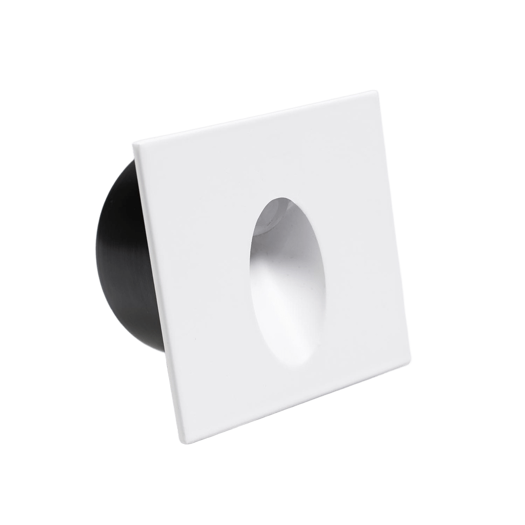 Soner Embutido de Pared Cuadrado Led 3W 3000k 220v Ip20 80mm Blanco