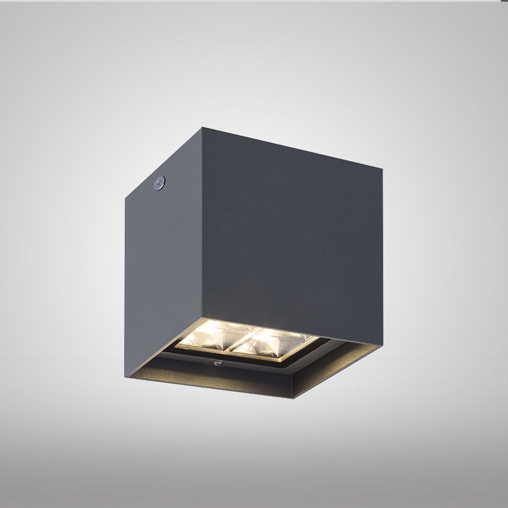 Oriel Plafon Exterior Cuadrado Led 12W 3000K 220v Ip65 90mm Negro