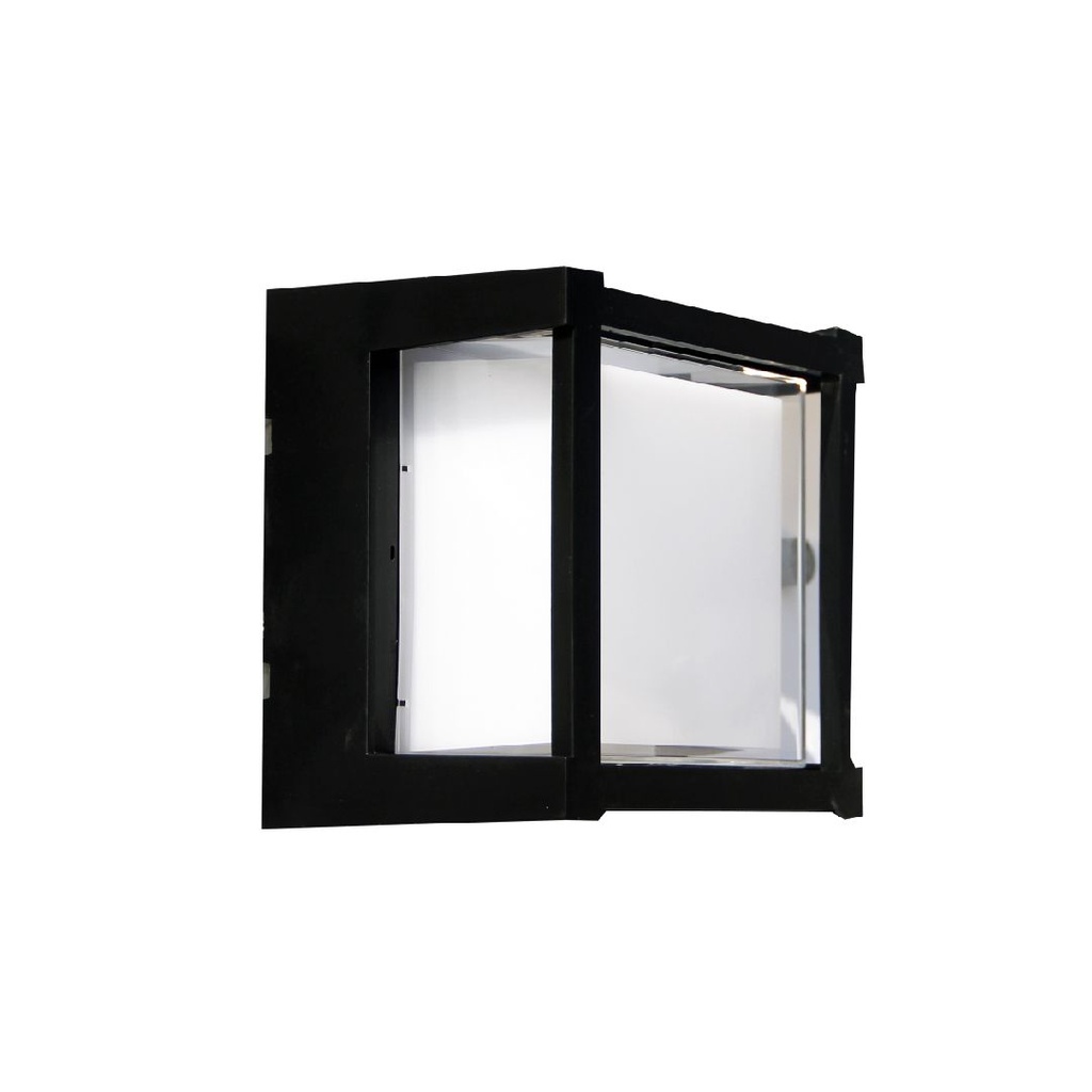 Bek 1 Aplique Exterior Cuadrado Led 15W 3000K 220v Ip65 Di.160mm Negro
