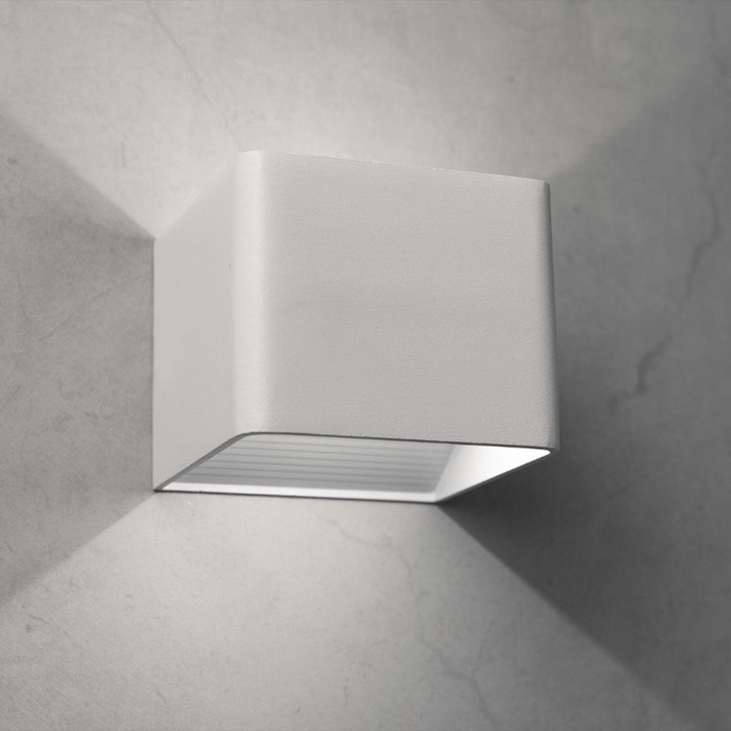 Mur Aplique Exterior Bidireccional Aluminio Led 2X3W 3000K Ip54 Blanco