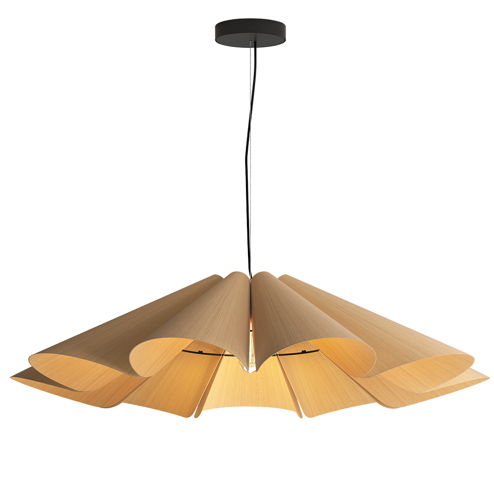 Delfina 60 Colgante Madera Reconstituida Di.60cm E27 Fresno Europeo