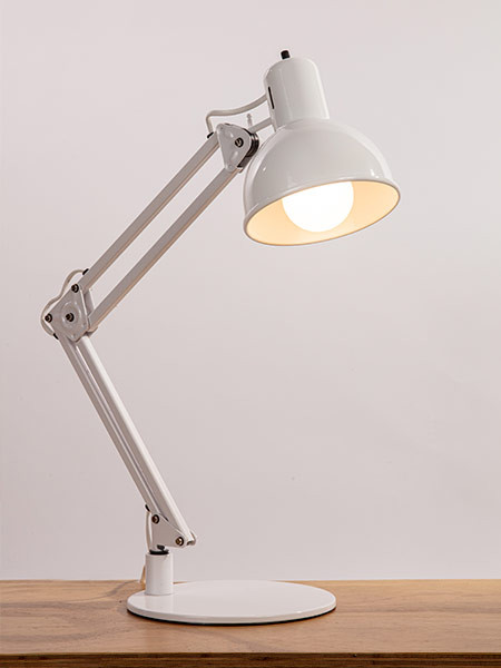 Lampara Escritorio Grande c/2 Mov. E27 Blanco