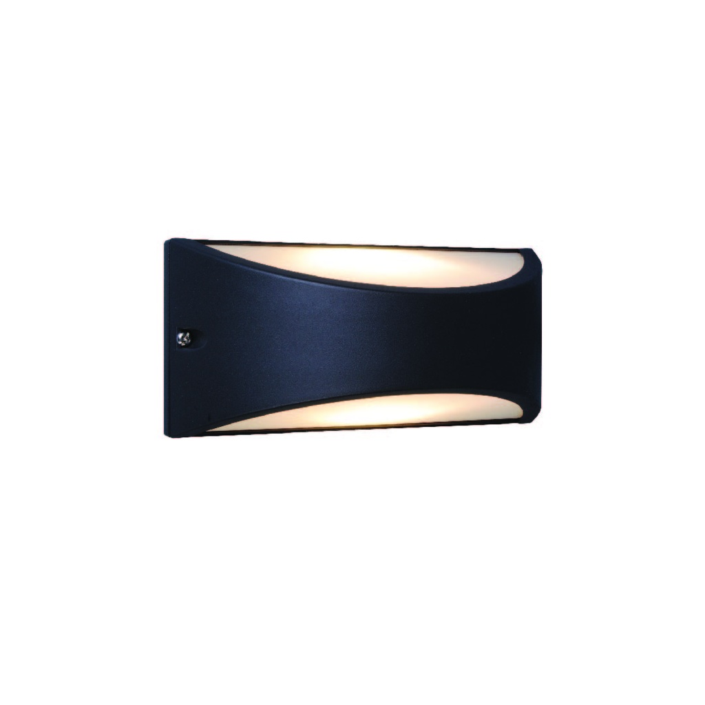 Kapa Aplique Pared Exterior Led E27 Ip54 Aluminio Negro