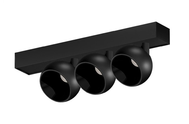 Bombu Plafon 3 Cabezales Led Cob 3x9W 3000K 35º Dim TRIAC Negro Texturado