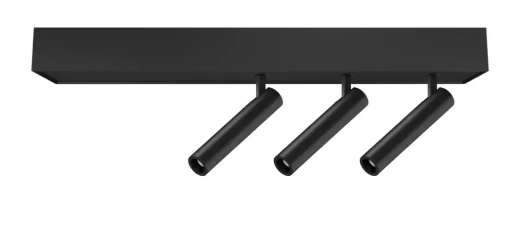 Wipi Plafon 3 Cabezales Led Cob 3x3W 3000K 26º Dim TRIAC Negro Texturado