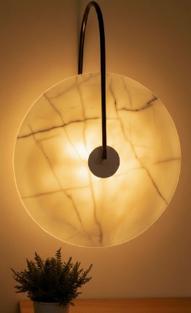 Verona Aplique Diam. 35cm 1 Luz E27 Pantalla resina Blanca Estructura Negra