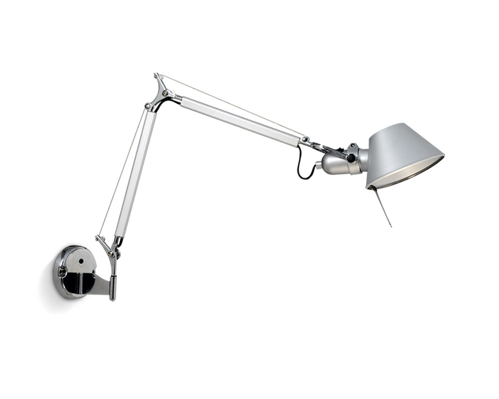 Aplique Pared T/Tolomeo Brazo Largo 1 Luz E27 L.600mm Base Cromada Gris
