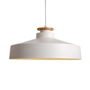 Zeth Colgante Aluminio/Madera 1 Luz E27 220v Di.39xh.15Cm Blanco Mate