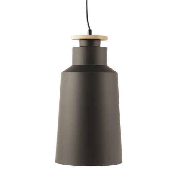 Zander Colgante Aluminio/Madera 1 Luz E27 220v Di.19xh.36Cm Negro Mate