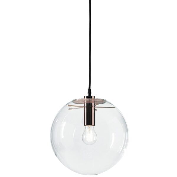 Jeno I Colgante Globo Vidrio 1 Luz E27 220v Di.20cm Transparente/Negro