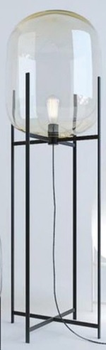 Oslo Lampara de Pie Vidrio Diseño 1 Luz E27 220v Di.47,5xh.119cm Transparente