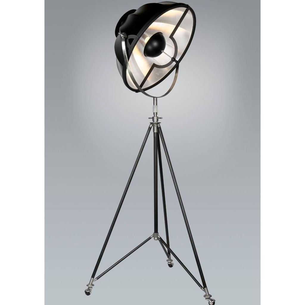 Fotography Lampara de Pie Diseño 1 Luz E27 220v Di.60xh.180-240cm Negro/Plata