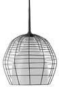 Cage Grande Colgante Vidrio 1 Luz E27 220v Di.46cm Blanco/Negro