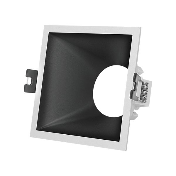 Bersh I Empotrable Cuadrado Fijo PC Gu10 Par16 IP20 93x93xh.55mm Blanco interior Negro