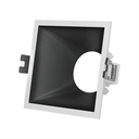 Bersh I Empotrable Cuadrado Fijo PC Gu10 Par16 IP20 93x93xh.55mm Blanco interior Negro