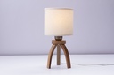 Lola S Mesa Tripode Madera Petiribi Pant. Lienzo Natural 1L E27 Di.12xh.29cm