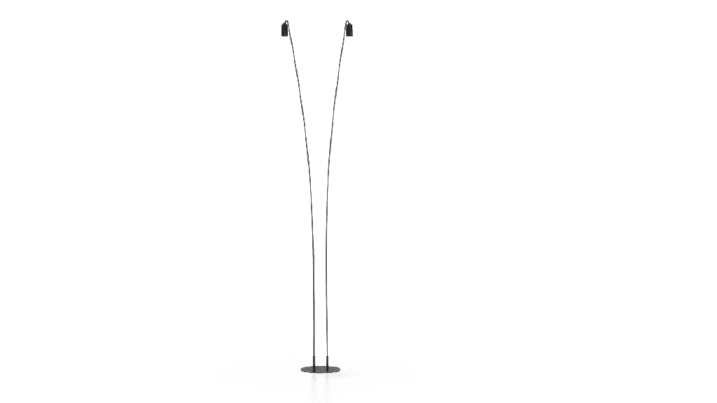 Side 2 Lampara de Pie 2 Brazos IP66 Led 20W 2700K 12V Cri90 60º H.275Cm Negro