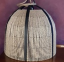 Domo Colgante Hierro y Yute Di.60Cm 1L E27 C/Floron y Cadena Negro