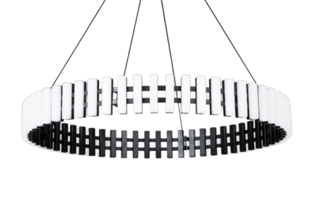 Aro Colgante Placas Paralelas Led Integrado 42W 3000K Di.60Cm Negro