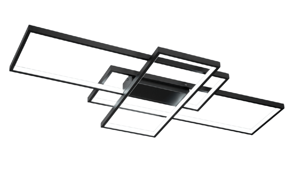 Rectangle Xl Plafon Iluminacion Continua Led 93W 3000K Negro 3 Intensidades
