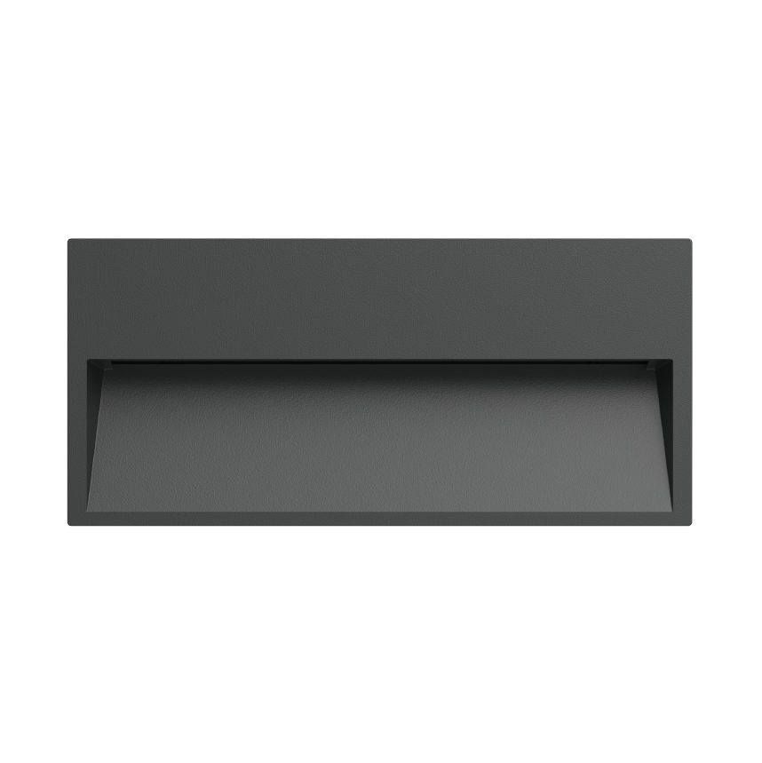 Aleo Rec Embutido Pared Exterior Led 20W 3000K 142º IP65 220V Gris Grafito