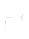 Cavia  Aplique Larga Brazo Basculante 120Xh.40Cm Gu10 7W C/Interruptor On-Off Blanco Semimate
