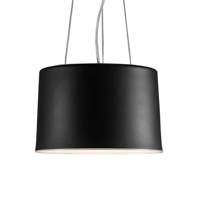 Hi Hat Colgante Pantalla Mediana Di.40Xh.25Cm E27 60W Negro Microtexturado