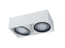 Box Plafon Rectangular Movil 2Luces AR111 GU10 150x286mm Blanco Texturado