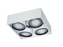 Box Plafon Cuadrado Movil 4Luces AR111 GU10 286x286mm Blanco Texturado
