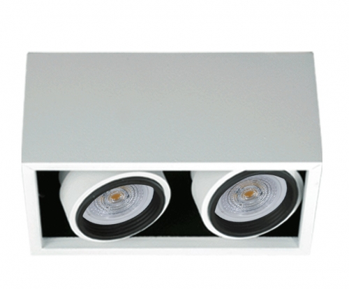 Matrix P Plafon Rectang Movil 2Luces PAR16 GU10 90x165mm Blanco Texturado