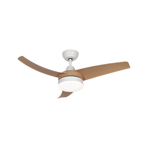 [421 C] Ventilador 3 Aspas 3 Vel. Led 24W 3000/4000/6000K Dimerizable Blanco/Madera Natural