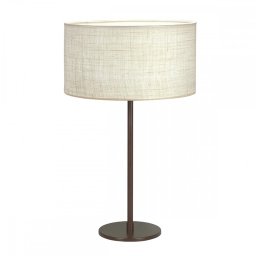 [LM7400-01 ZKC CH] Liv Lampara de Mesa Cilindrica 1L E27 Cañamo Claro h.73cm Chocolate