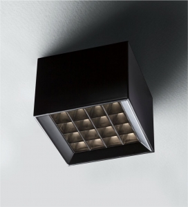 [02.AA14.8010.05] Tebo Mini Plafon Led 16L 18w Cri90 3000k DIM TRIAC 100x100mm Negro Mate/Negro