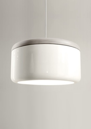 [Bancha] Bancha Colgante Ceramica/Madera E27 Blanco