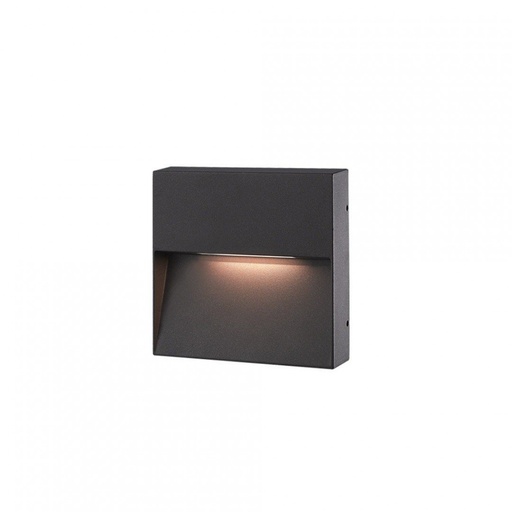 [AL0030.NT.036] Klapp Aplique de Pared Exterior Led 6w 3000k Ip54 150x150mm Negro