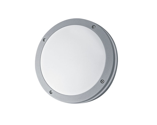 [T560.GR] Vega Aplique de Pared Exterior 2xE27 Ø300mm Aluminio Gris