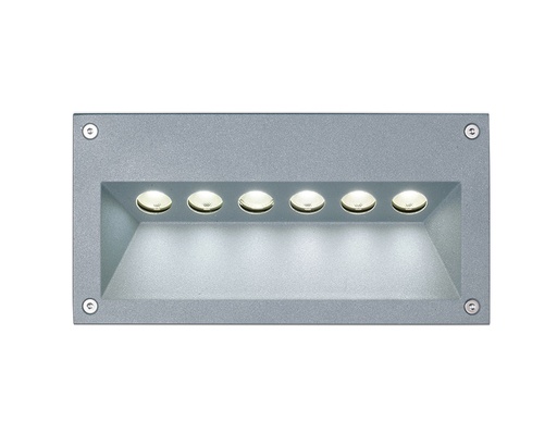 [AL0010.GR] Alba II Embutido Pared Exterior Led 6x1w 3000k IP65 Gris 