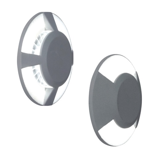 [EPL114.GR.036] Xenia Embutido de Pared Exterior Led 1x7w 3000k 2 Rajas Ø125mm Gris