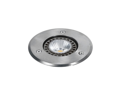 [EP020.AC] Eos Embutido de Piso Exterior Redondo Gu10 Par16 50w Acero