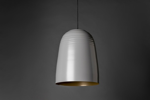 [BULLET BL] Bullet Colgante Di.31cm 1L c/Lamp Led Globo G125 Blanco Int. Oro