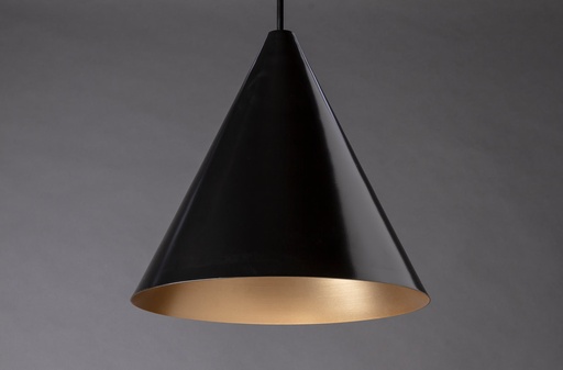 [ICONIQUE NG] Iconique Colgante Di.32cm 1L E27 c/Lamp Led Globo G80 Negro Int. Oro