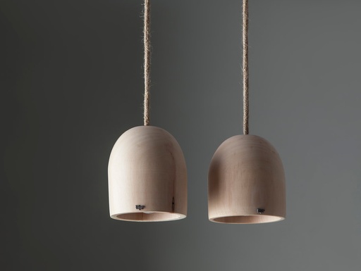 [BELL COLG] Bell Colgante Di.15cm E27 c/Lamp Led Gota 4W Madera Natural