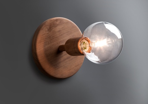 [VELLA APL] Vella Aplique c/Lamp Led Globo G125 Madera Natural