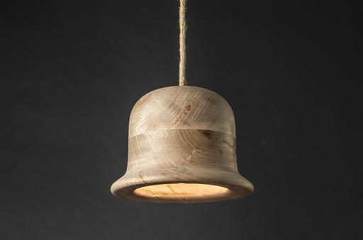 [BOMBIN COLG] Bombin Colgante Di.20cm c/Lamp Led Gota 4W Madera Natural