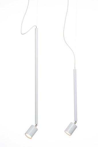 [D40B] L 40 Colgante Tubo C/Cabezal Direccionable L.40cm GU10 6w Led Blanco