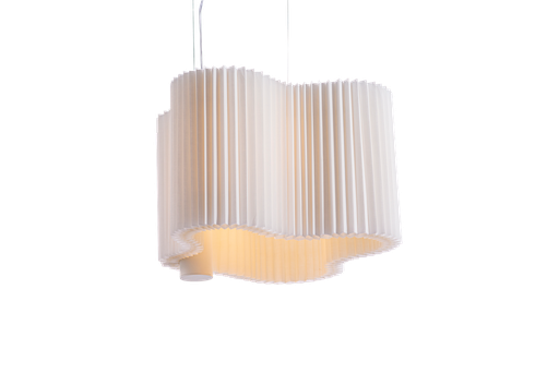 [F45S] Flag 45 S Colgante Silueta Fibra Di.45,5xh35cm Led 14,7W 2700k H.Douglas Interior Blanco o Crudo